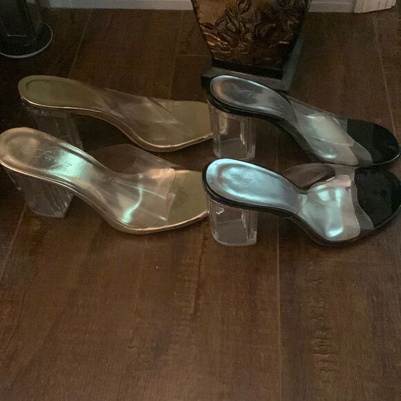 Two Pairs of Clear Acrylic Heels - Picture 3 of 12